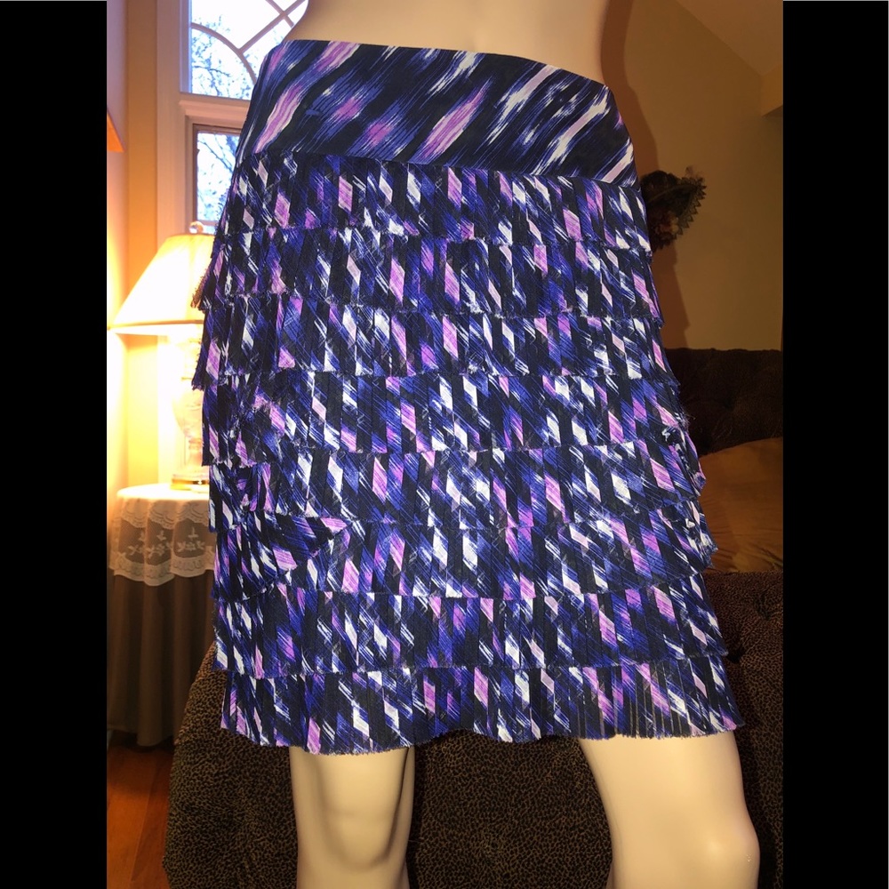 Ann Taylor Purple Tiered Ruffled Skirt Sz 2 EUC